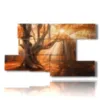 paintings of trees in an exceptional sunset - version: 8 pannelli 173x100cm