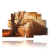 paintings of trees in an exceptional sunset - version: 9 pannelli 173x103cm