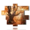 paintings of trees in an exceptional sunset - version: 12 pannelli 175x146cm