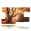 paintings of trees in an exceptional sunset - version: 9 pannelli 177x101cm