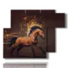 quadro fantastico con dipinto un cavallo dalla chioma focosa - version: 6 pannelli 122x96cm