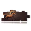 fantastic painting with a fiery hair horse - version: 17 pannelli 282x112cm