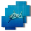 painting with shark painted fish coming soon - version: 4 pannelli 77x78cm