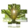 paintings with tree with the sun between the branches - version: 13 pannelli 186x152cm