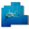 painting with shark painted fish coming soon - version: 4 pannelli 83x78cm