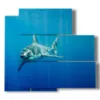painting with shark painted fish coming soon - version: 5 pannelli 102x93cm