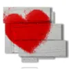 paintings and painted hearts - version: 6 pannelli 113x99cm