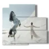 quadro famoso con cavalli domati da donna - version: 5 pannelli 102x93cm