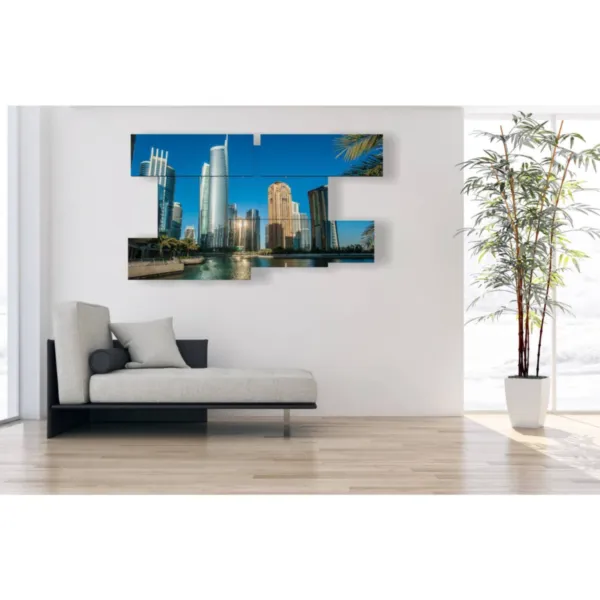 decorations with photos of Dubai skyscrapers