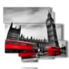 caja con foto london bus rojo - version: 6 pannelli 113x99cm