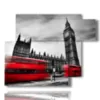 tableau avec photo london bus rouge - version: 6 pannelli 122x96cm