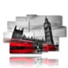 bild mit foto londoner bus rot - version: 9 pannelli 171x108cm