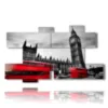 tableau avec photo london bus rouge - version: 9 pannelli 187x110cm