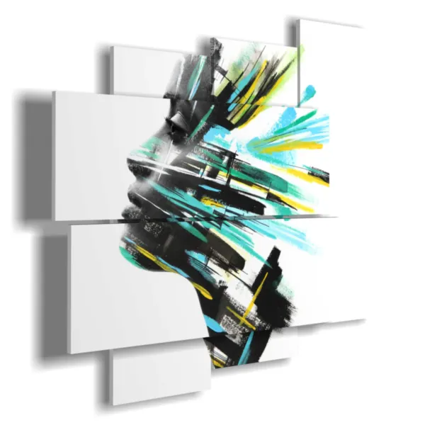 Gemälde von Frauen am Fenster, kunstvoll gestaltet.