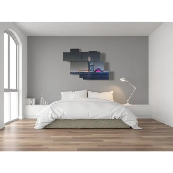 Cuadros, fotos, Dubái, noche.