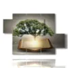 tableaux d arbres abstraits dans un livre de contes - version: 5 pannelli 128x85cm