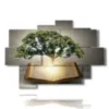tableaux d arbres abstraits dans un livre de contes - version: 9 pannelli 164x114cm