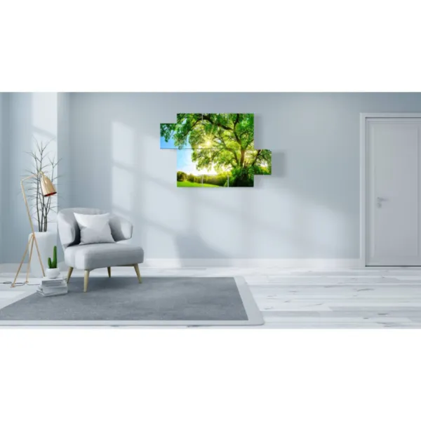 Wall art with green trees paintings