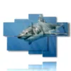tableaux requin dans le bleu profond - version: 6 pannelli 136x91cm
