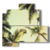 paintings with trees in relief with coconut palms in the luminous sky - version: 4 pannelli 83x78cm