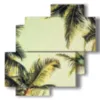 paintings with trees in relief with coconut palms in the luminous sky - version: 4 pannelli 77x78cm