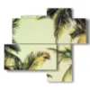 paintings with trees in relief with coconut palms in the luminous sky - version: 4 pannelli 94x85cm
