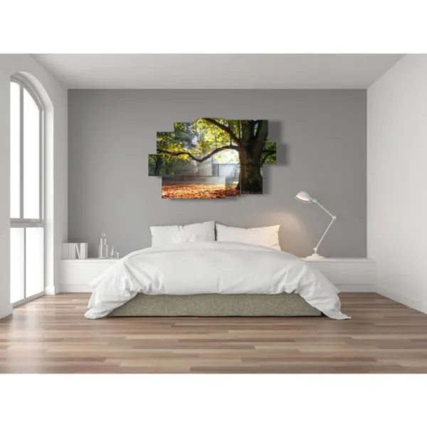 decoración, cuadros, árboles, coloridos