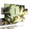 Tableaux avec des arbres en relief, dont des palmiers cocotiers 