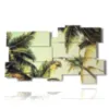 paintings with trees in relief with coconut palms in the luminous sky - version: 11 pannelli 193x115cm