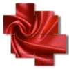 red silk bedroom picture - version: 4 pannelli 97x97cm
