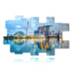 photo of singapore in painting reflection on the sea - version: 20 pannelli 244x151cm