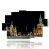 foto von moskau in einem bild bei nacht - version: 9 pannelli 171x108cm