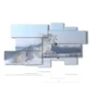 painting with a painting of a white horse in the snow - version: 9 pannelli 184x100cm