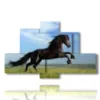 paintings jumping horse - version: 6 pannelli 135x85cm