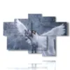 paintings with famous horses in the wings of a white angel - version: 6 pannelli 136x91cm