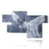 cuadros con caballos famosos con alas de angel blanco - version: 7 pannelli 175x105cm