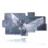 tableaux avec des chevaux celebres dans les ailes d un ange blanc - version: 8 pannelli 184x100cm