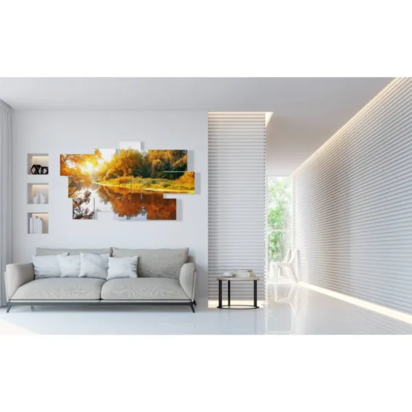 Interior design with photos of autumn trees