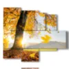 modern paintings with trees yellow leaves - version: 5 pannelli 104x90cm