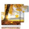 tableaux modernes avec des arbres aux feuilles jaunes - version: 6 pannelli 122x96cm
