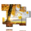 modern paintings with trees yellow leaves - version: 6 pannelli 127x102cm