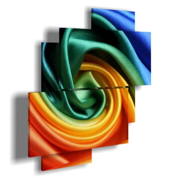 Cuadros abstractos en rosa de raso.