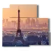 painting tour eiffel at sunset - version: 5 pannelli 102x93cm