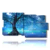 paintings with stylized trees in blue lights - version: 10 pannelli 183x100cm