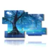 paintings with stylized trees in blue lights - version: 12 pannelli 190x119cm