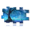 tableaux avec arbres stylises en lumieres bleues - version: 20 pannelli 244x151cm