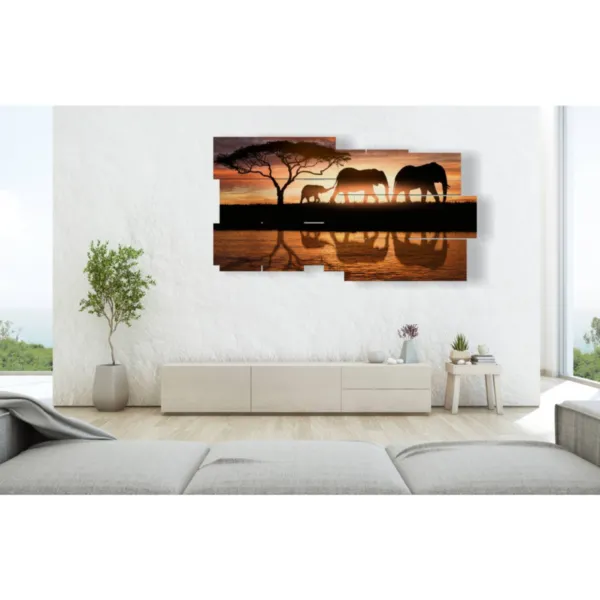 Prints with family elephants