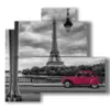 paris bilder mit rotem oldtimer - version: 4 pannelli 83x78cm