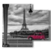 paintings paris with red vintage car - version: 4 pannelli 91x85cm