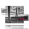 paris bilder mit rotem oldtimer - version: 5 pannelli 128x85cm